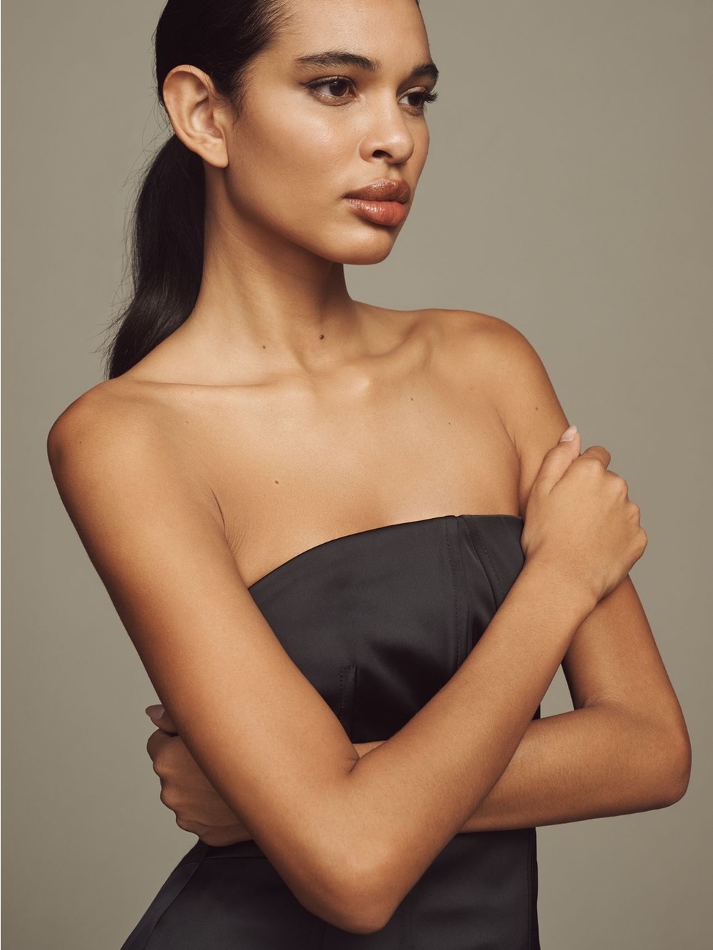 Anthropologie Strapless Mini Dress in Black